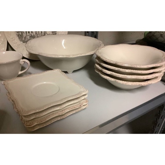 Four Place Settings of Pierre Deux Dinnerware Handcrafted Earthenware 22 Pieces - Picture 5 of 6